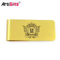 Wholesale promotion gold metal money clips with customized logo